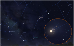 Антарес в созвездии Скорпиона
